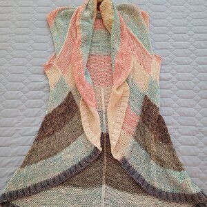CAbi #216 Line Up Crochet Knit Circle Vest S